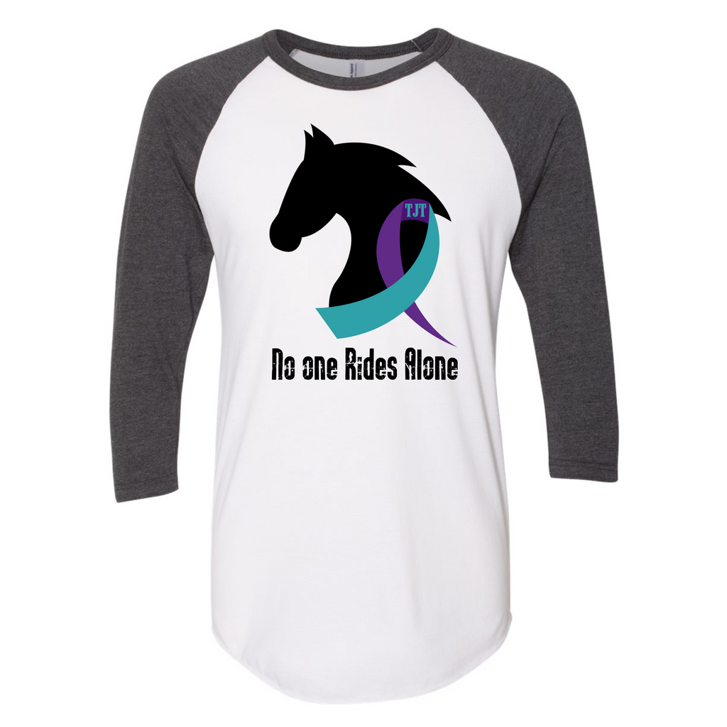 No one Rides Alone Suicide Awareness 3/4 Sleeve Raglan Shirt